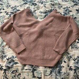 Love Tree Mauve Knot-back Sweater - Sz L